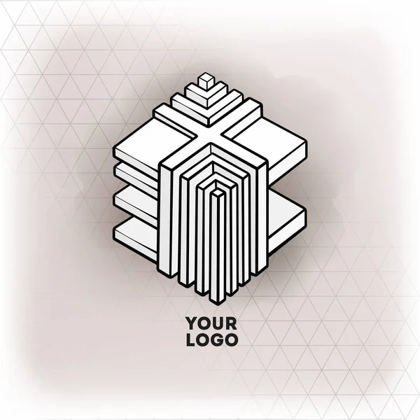 Figure vectorielle géométrique cube logo design — Image vectorielle