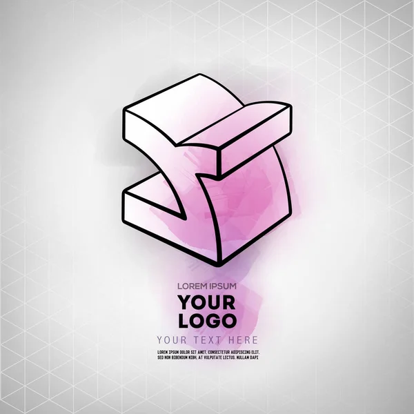 Design do logotipo do cubo de figura geométrica vetorial — Vetor de Stock