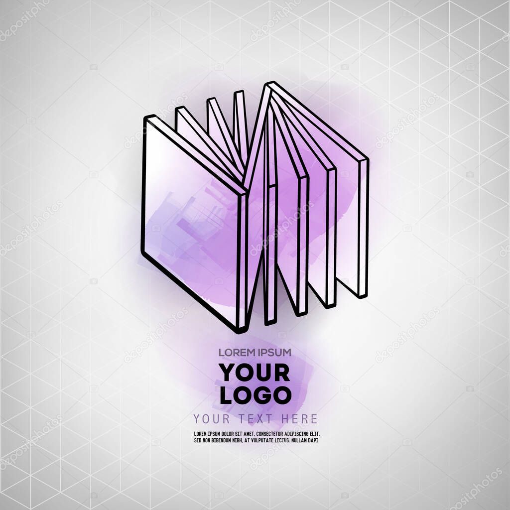 Vector geometric figure cube logo design