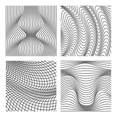 Vektör soyut çizgi desenleri ayarlandı.