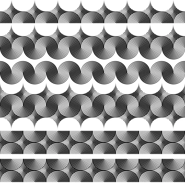Geometrische Formen Streifen mit verzerrendem Effekt — Stockvektor