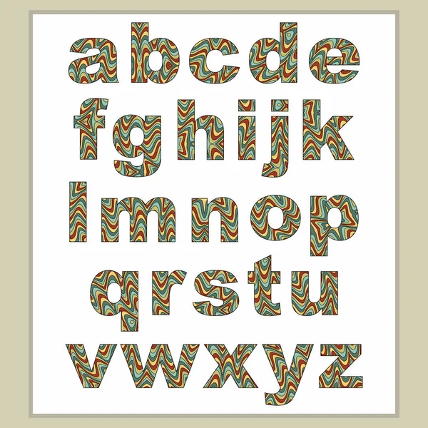 Векторный абстрактный алфавит с эффектом искажения . — стоковый вектор