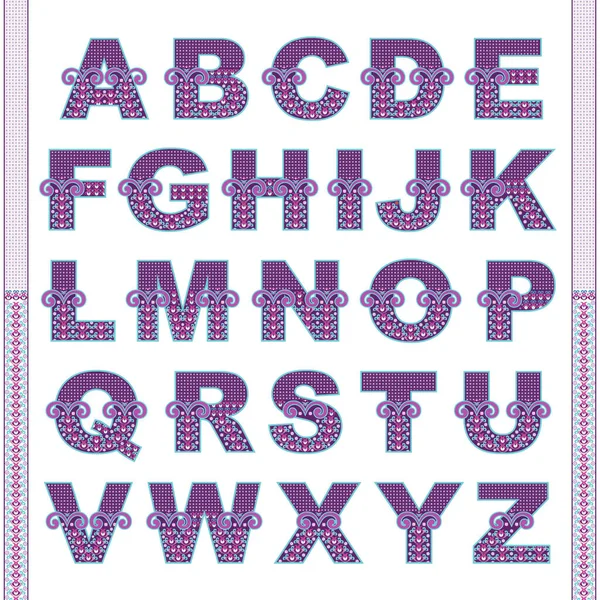 Векторный абстрактный алфавит с рисунком комических детей . — стоковый вектор