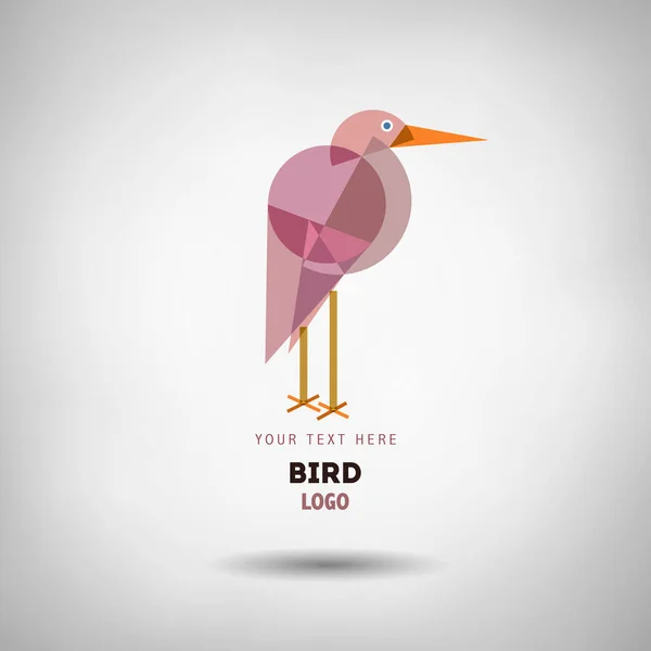 Logo de pájaro de estilo geométrico abstracto — Vector de stock