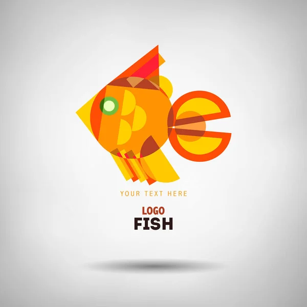 Soyut geometrik balık logosu. — Stok Vektör