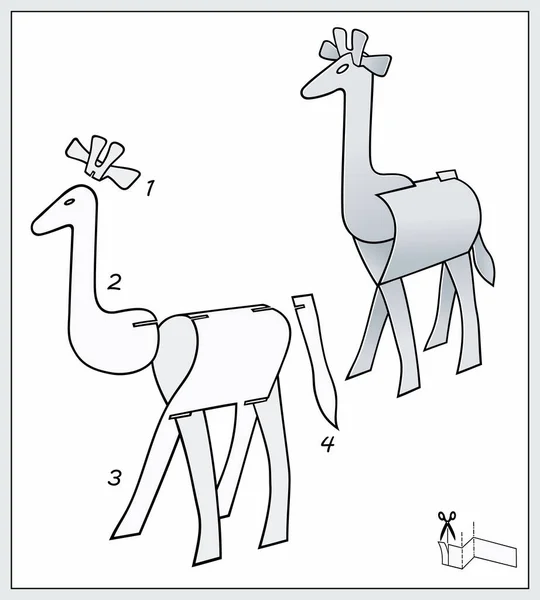 Giraffe van stukjes papier. samengestelde figuur — Stockvector