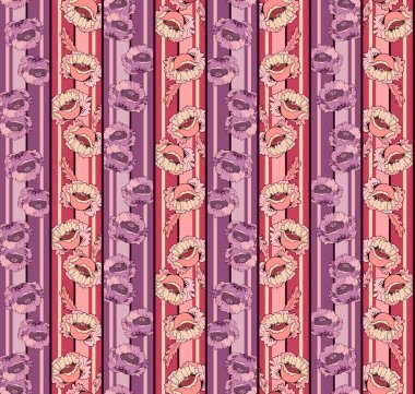 Gelincikler çiçek vektörü soyut ve pürüzsüz desen