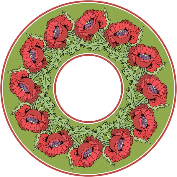 Mohn Blumen von Hand gezeichnet abstrakte Illustration — Stockvektor