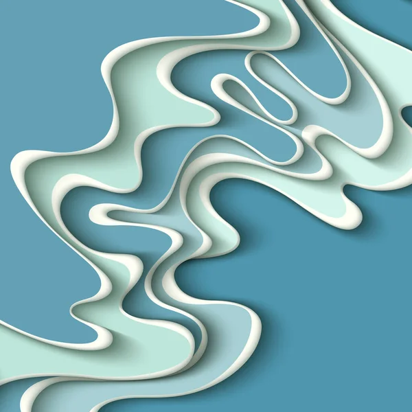 Vektor papper klippa vågor modern bakgrund. — Stock vektor