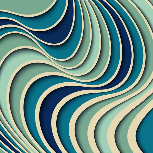 Papel vectorial ondas cortadas fondo moderno . — Vector de stock