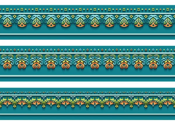 Conjunto de fondos de banda ornamental vector moderno — Archivo Imágenes Vectoriales