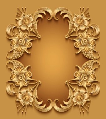 Çiçekli el çizimi vektör kenarı.