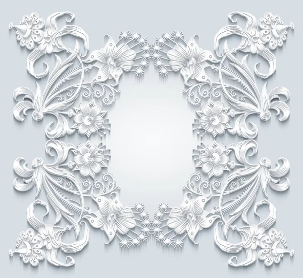 Floral vector vintage border. — Stock Vector