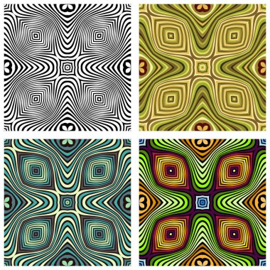 Vektör soyut süsleme kalıpları ayarlandı