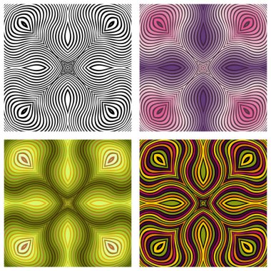 Vektör soyut süsleme kalıpları ayarlandı