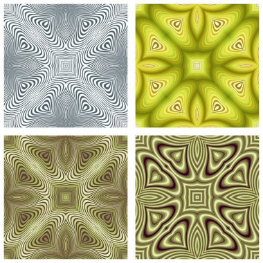 Vektör soyut süsleme kalıpları ayarlandı