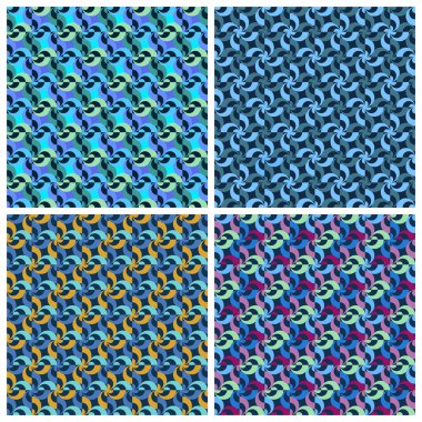 Vektör soyut geometrik element kalıpları ayarlandı