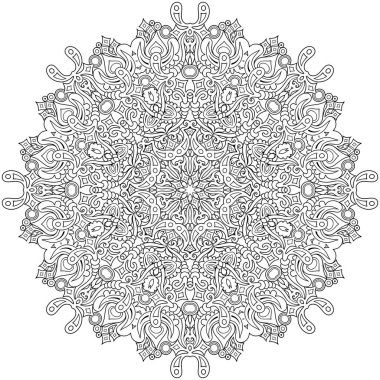 Vektör çiçekli etnik el çizgisi sanat mandala