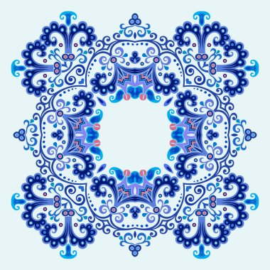Vektör mavisi dekoratif etnik resimleme