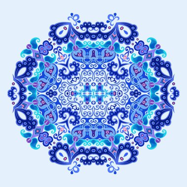 Vektör mavisi dekoratif etnik resimleme
