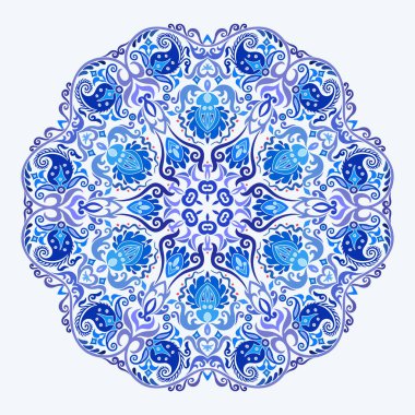 Vektör mavisi dekoratif etnik resimleme