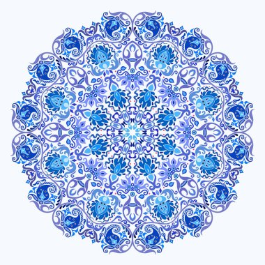 Vektör mavisi dekoratif etnik resimleme