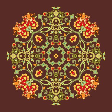 Vektör etnik soyut çiçek çizimi