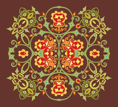 Vektör etnik soyut çiçek çizimi