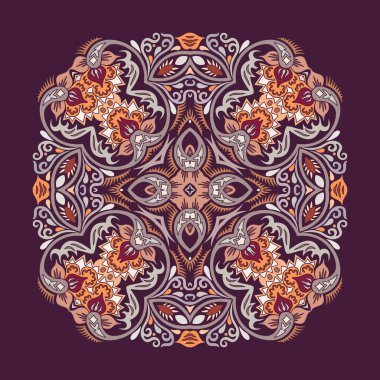 Vektör etnik soyut çiçek çizimi