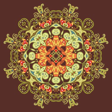 Vektör etnik soyut çiçek çizimi