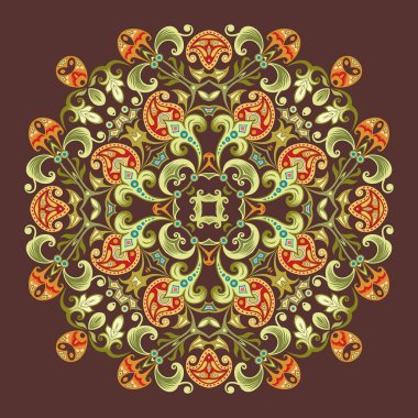 Vektör etnik soyut çiçek çizimi