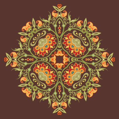 Vektör etnik soyut çiçek çizimi