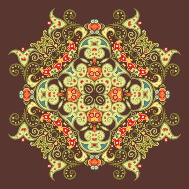 Vektör etnik soyut çiçek çizimi