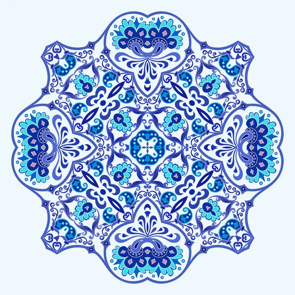 Векторні сині декоративні квіткові етнічні ілюстрації — стоковий вектор