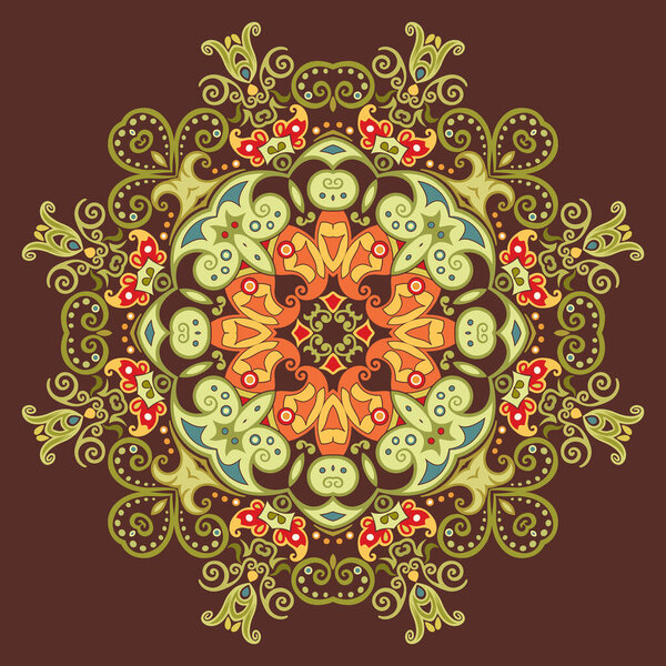 Vector ethnic abstract flower illustration
