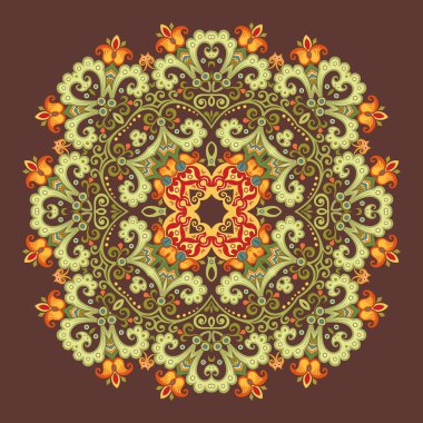 Vektör etnik soyut çiçek çizimi