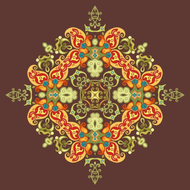 Vektör etnik soyut çiçek çizimi