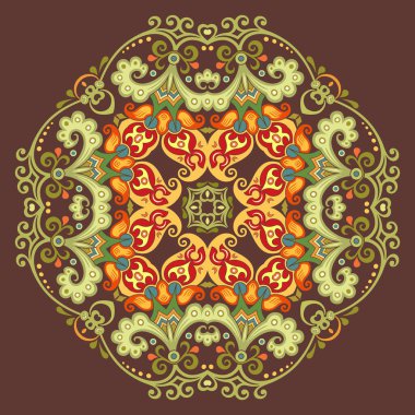 Vektör etnik soyut çiçek çizimi