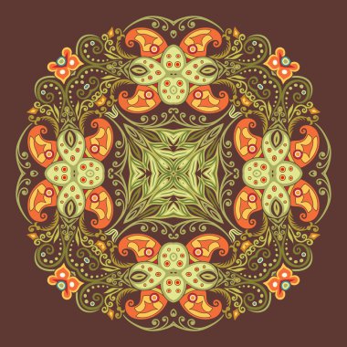 Vektör etnik soyut çiçek çizimi