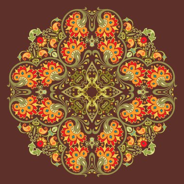 Vektör etnik soyut çiçek çizimi