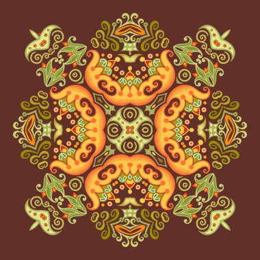 Vektör etnik soyut çiçek çizimi