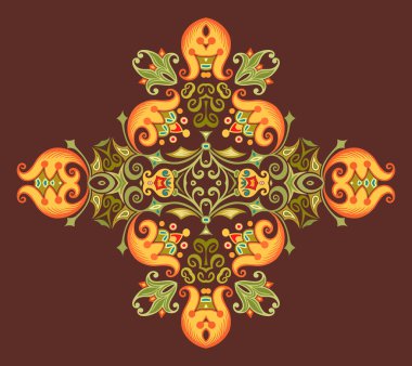 Vektör etnik soyut çiçek çizimi