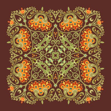 Vektör etnik soyut çiçek çizimi