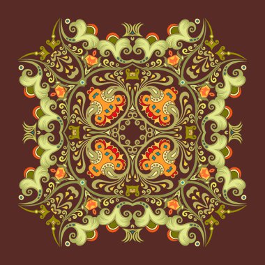 Vektör etnik soyut çiçek çizimi