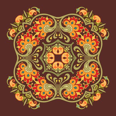 Vektör etnik soyut çiçek çizimi