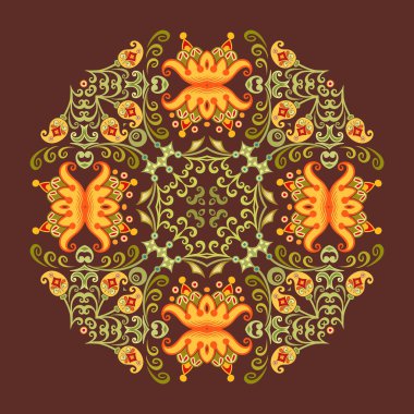 Vektör etnik soyut çiçek çizimi