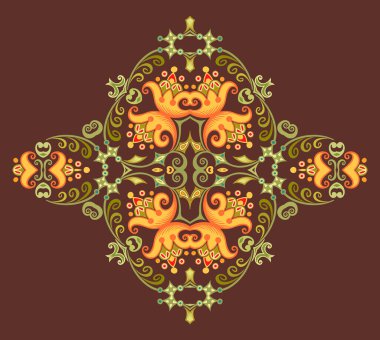 Vektör etnik soyut çiçek çizimi