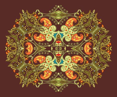 Vektör etnik soyut çiçek çizimi