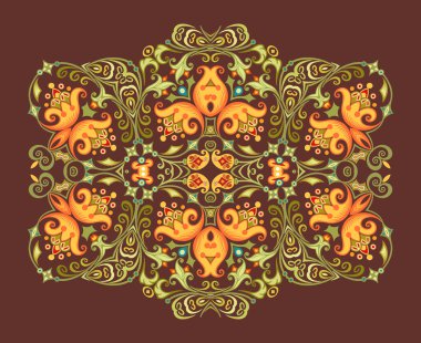 Vektör etnik soyut çiçek çizimi