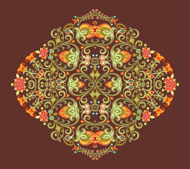 Vektör etnik soyut çiçek çizimi